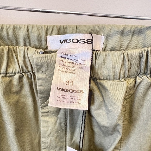 NWT Vigoss olive green cargo parachute pants 12 large women’s stitchfix - Picture 6 of 11